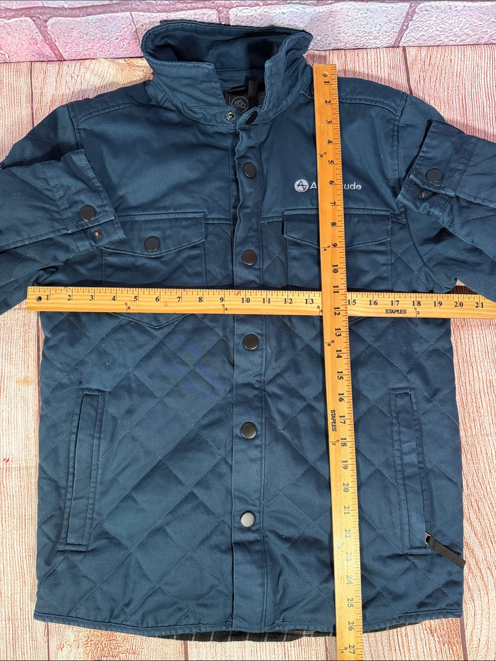 Stormtech Amplitude Quilted Jacket Men’s Small Blue Hooded Snap Zip Coat - Picture 7 of 13